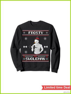 Frosty the Swoleman Ugly Christmas Sweater Snowman Gym Sweatshirt